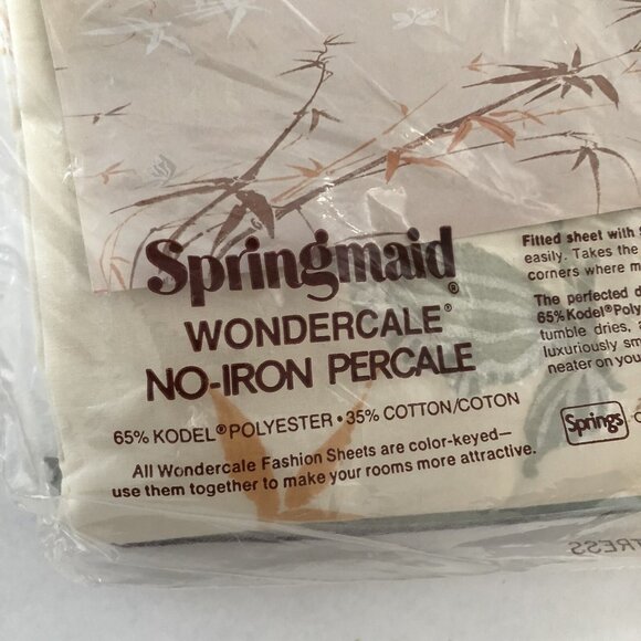 Vintage Springmaid Wondercale No Iron Twin  Flat Sheet 39X76 KABUKI Tree - Picture 3 of 5